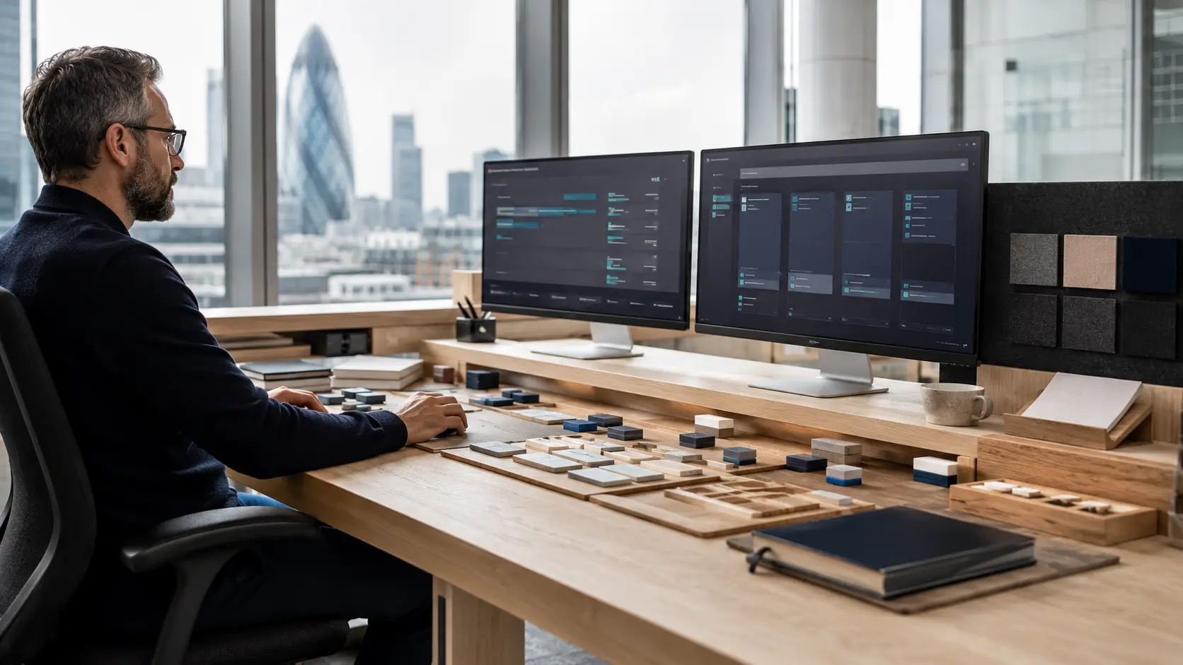 An operations workspace showing a modular administration system